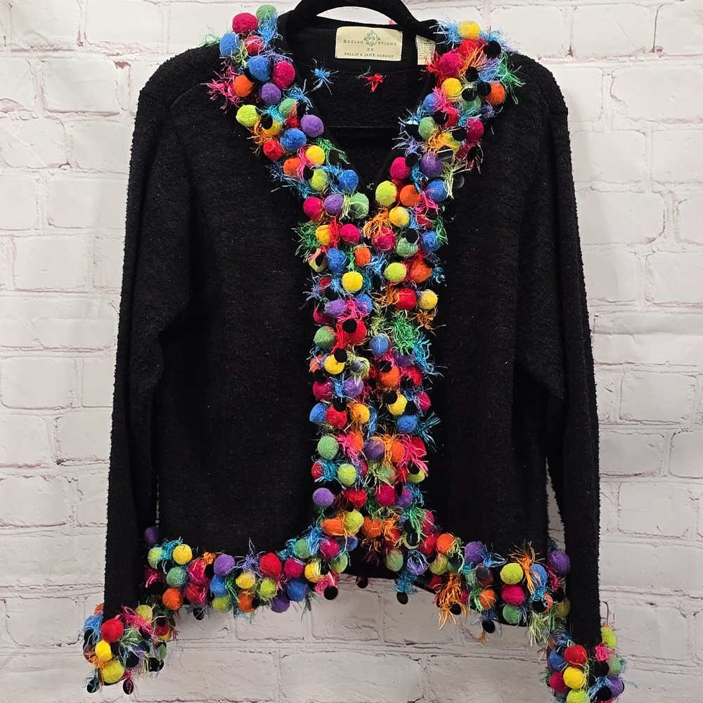 Vintage Design Options by Philip & Jane Gordon Colorful Pompoms Size XL